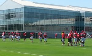 Aug. 20, 2014; Kansas City, MO; General view of wide receiver Weston Dressler (13) working out at the Chiefs training facility. Credit: Teope