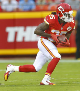 Aug. 21, 2015; Kansas City, MO; Chiefs running back Jamaal Charles runs the ball during the first half of preseason action against the Seattle Seahawks at Arrowhead Stadium. (Chris Neal/The Topeka Capital-Journal)