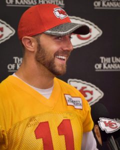 June 14, 2016; Kansas City, MO; Chiefs quarterback Alex Smith addresses the media on Day One of mandatory minicamp at the team's training facility. (Rex Wolf/The Topeka Capital-Journal)