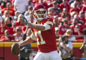 Kansas City Chiefs quarterback Alex Smith prepares to deliver a pass during the team's 27-21 win over the New Orleans Saints at Arrowhead Stadium on Oct. 23, 2016. (Nick Tre. Smith/Special to The Topeka Capital-Journal)